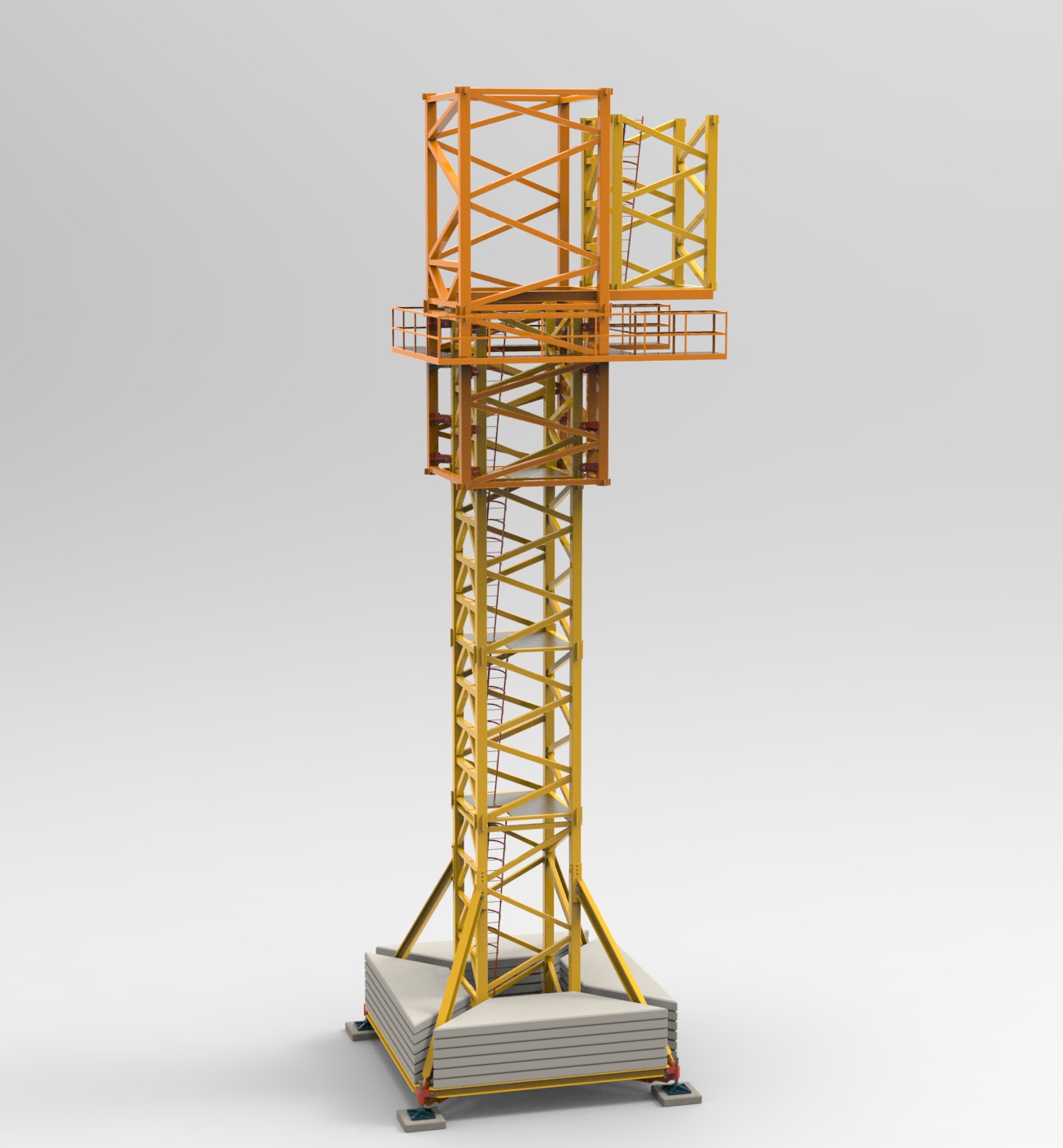 塔式起重机基座部分3D数模图纸 STEP IGS格式